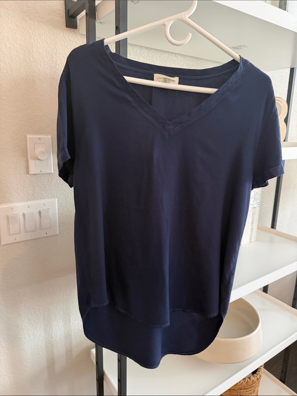 cloth & stone Navy V-Neck Short Sleeve Tee